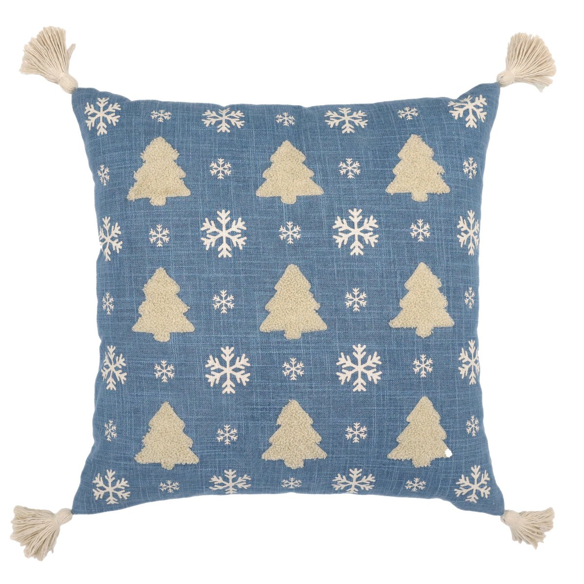 Kussenhoes kerst 45x45 cm blauw