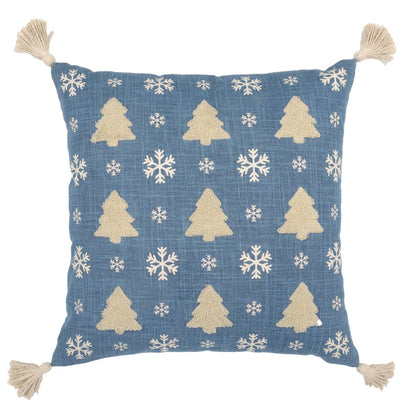 Kussenhoes kerst 45x45 cm blauw