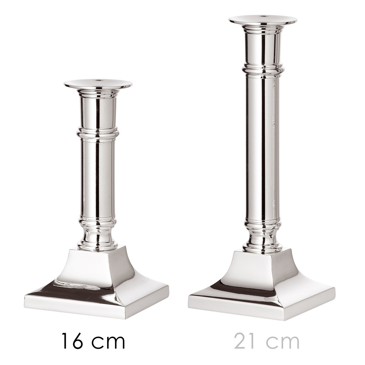 Kandelaar verzilverd staal 16 cm