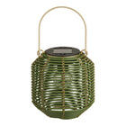 Lantaarn oplaadbaar zonnepaneel groen metaal 15x15x15.5 cm