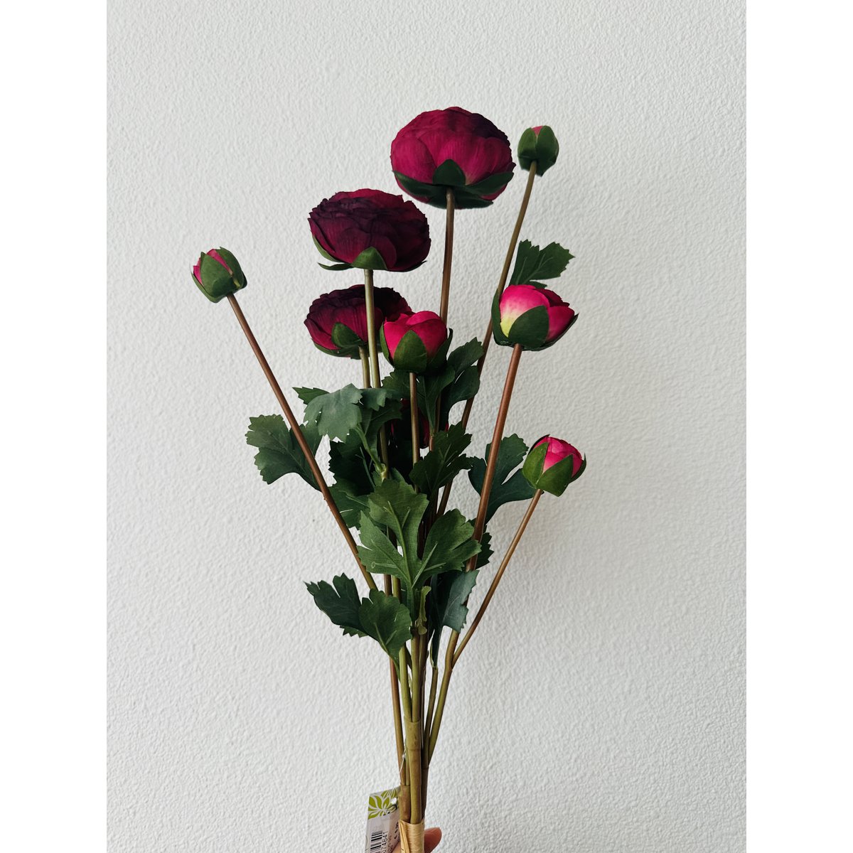 Kunstbloemen boeket 9 stengels roze 55 cm
