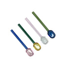 Glazen lepels set van 4 multicolor 19 cm