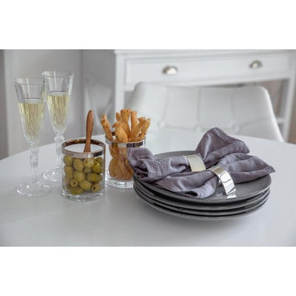 Servetringen set van 2 verzilverd 6x4 cm
