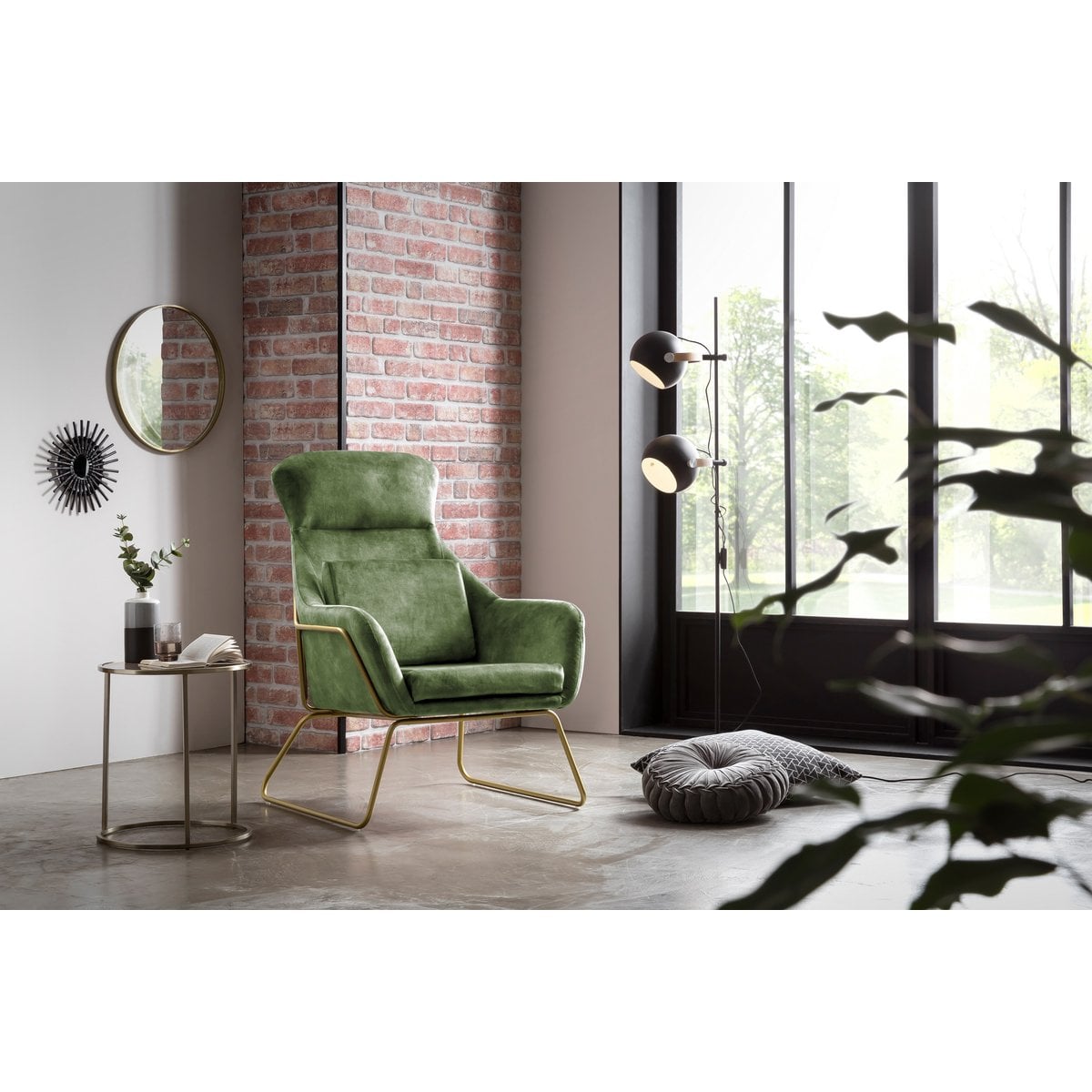 Fauteuil groen velours 73x80x102 cm