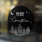 Kerststicker huisjes Ø 30-60 cm