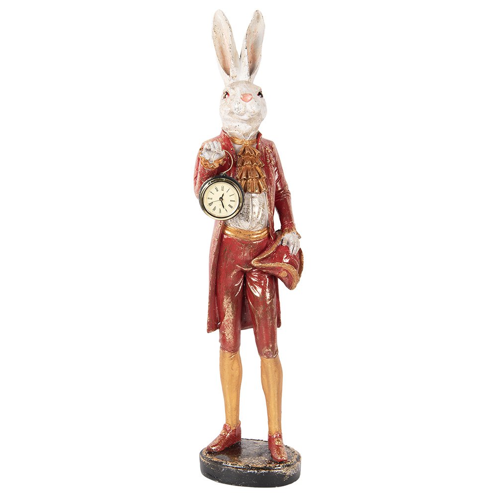Beeld konijn 72 cm beige goudkleurig kunststof