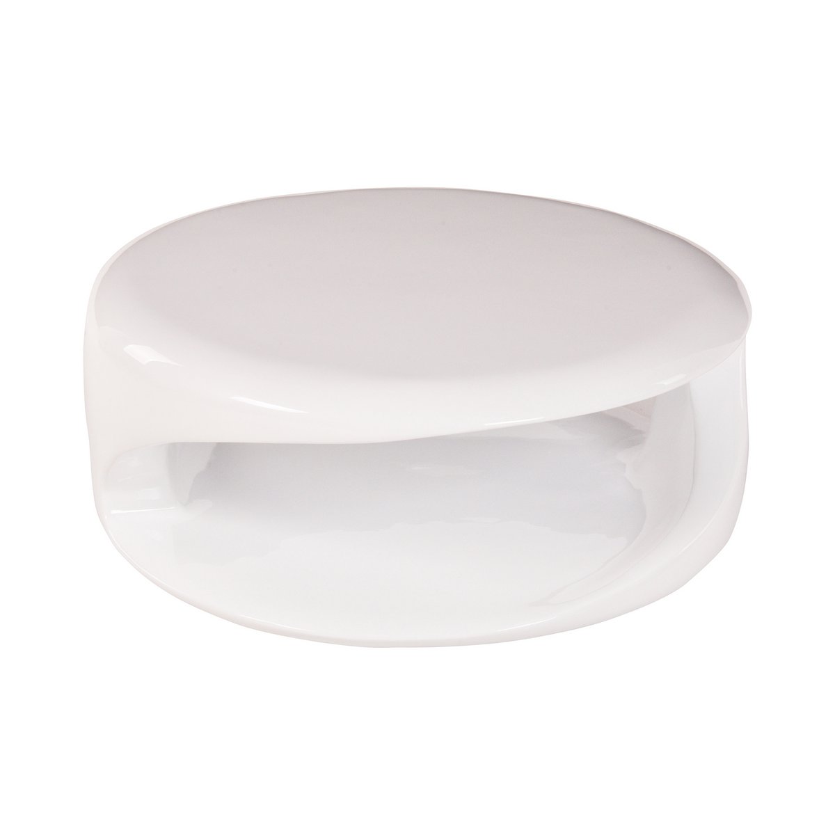 Salontafel rond 80x80x33 cm wit glasvezel
