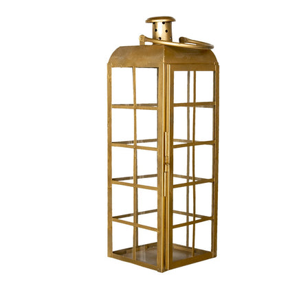Lantaarn 60 cm koperkleurig glas ijzer