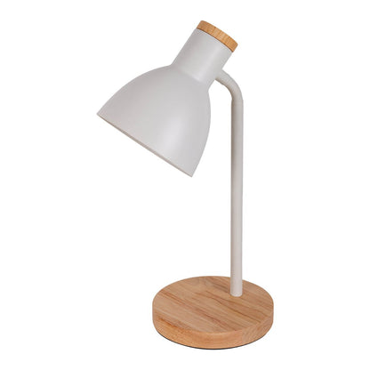 Bureaulamp Marie metaal hout wit 36,5 cm