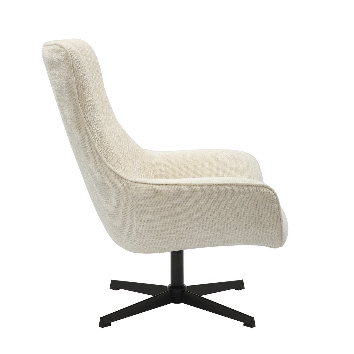 Fauteuil chenille stof draaibaar beige 81x85x103 cm