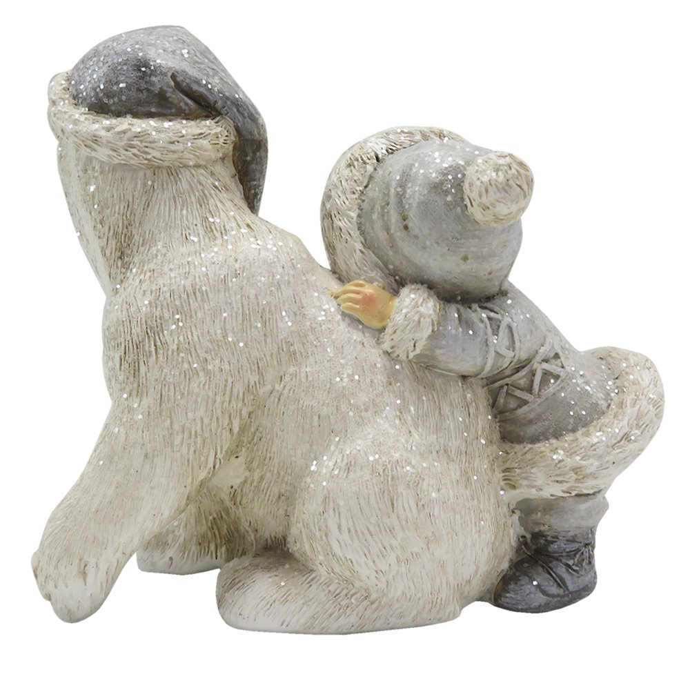 Figurine Child 11 cm White Polyresin Christmas Decoration