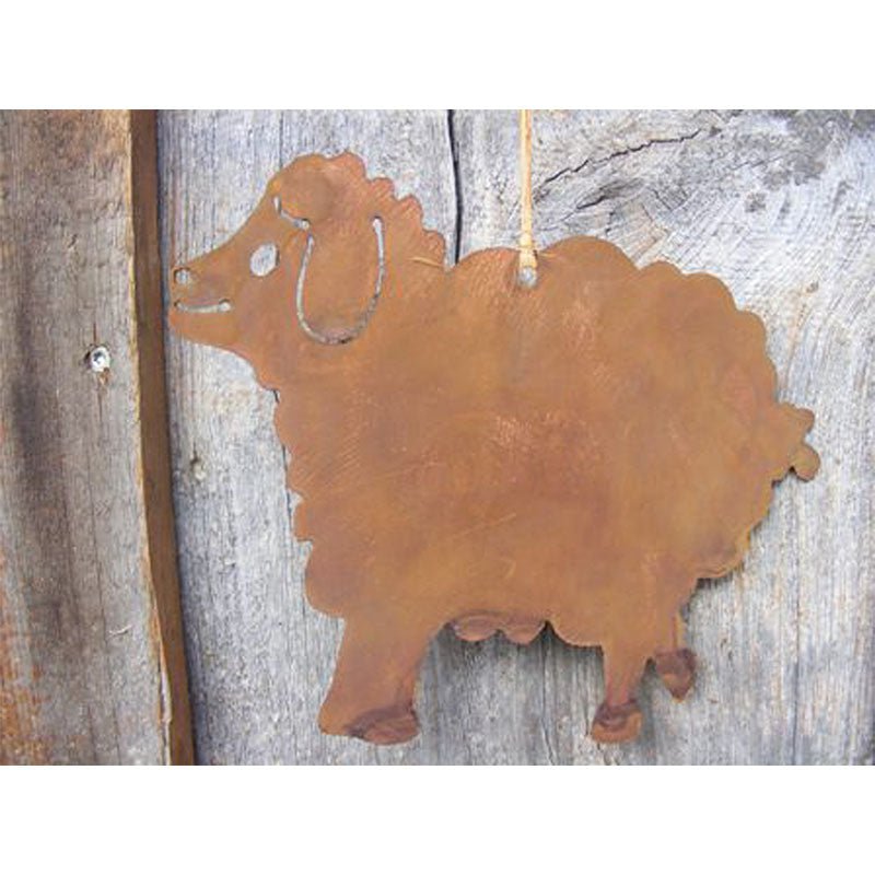 Decoratief schaap hangend metaal 20x15 cm roest