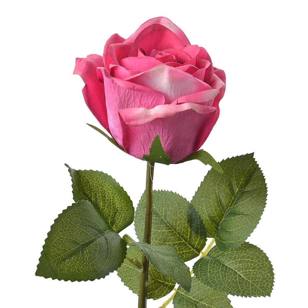 Kunstbloem Roos 44 cm roze kunststof