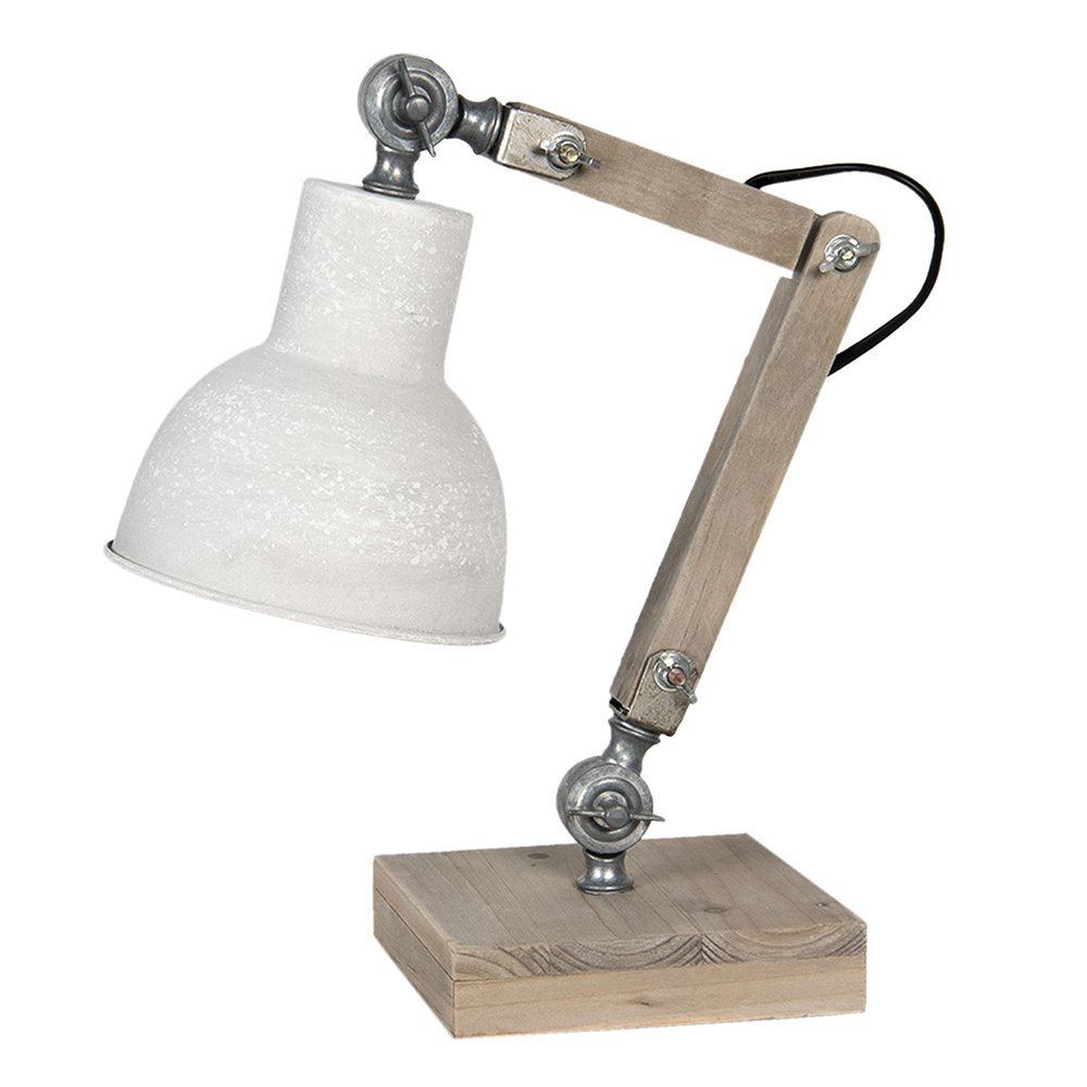 Bureaulamp 15x15x47 cm beige hout