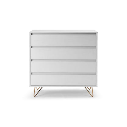 Ladekast 90x40x90 cm wit met gouden poten