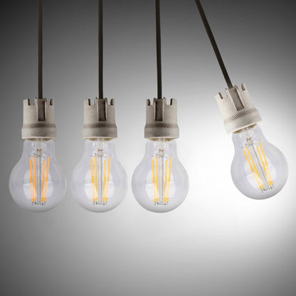 LED filamentlamp E27 8W helder metaal glas 6 cm