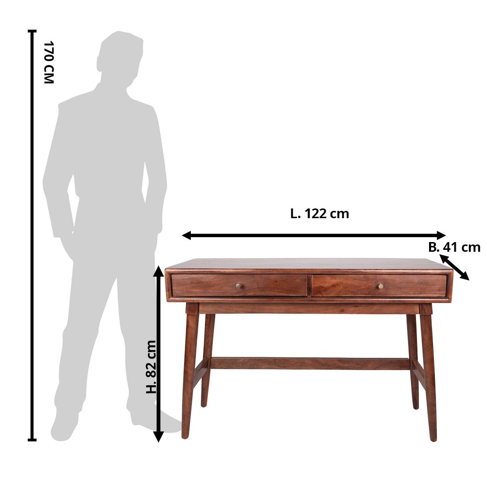 Bureautafel hout bruin 122x41x82 cm