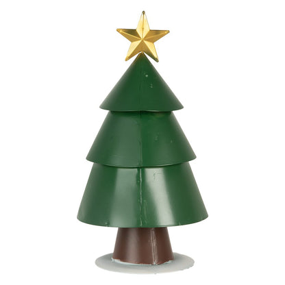 Kerstdecoratie brievenbus Ø 18x35 cm groen metaal
