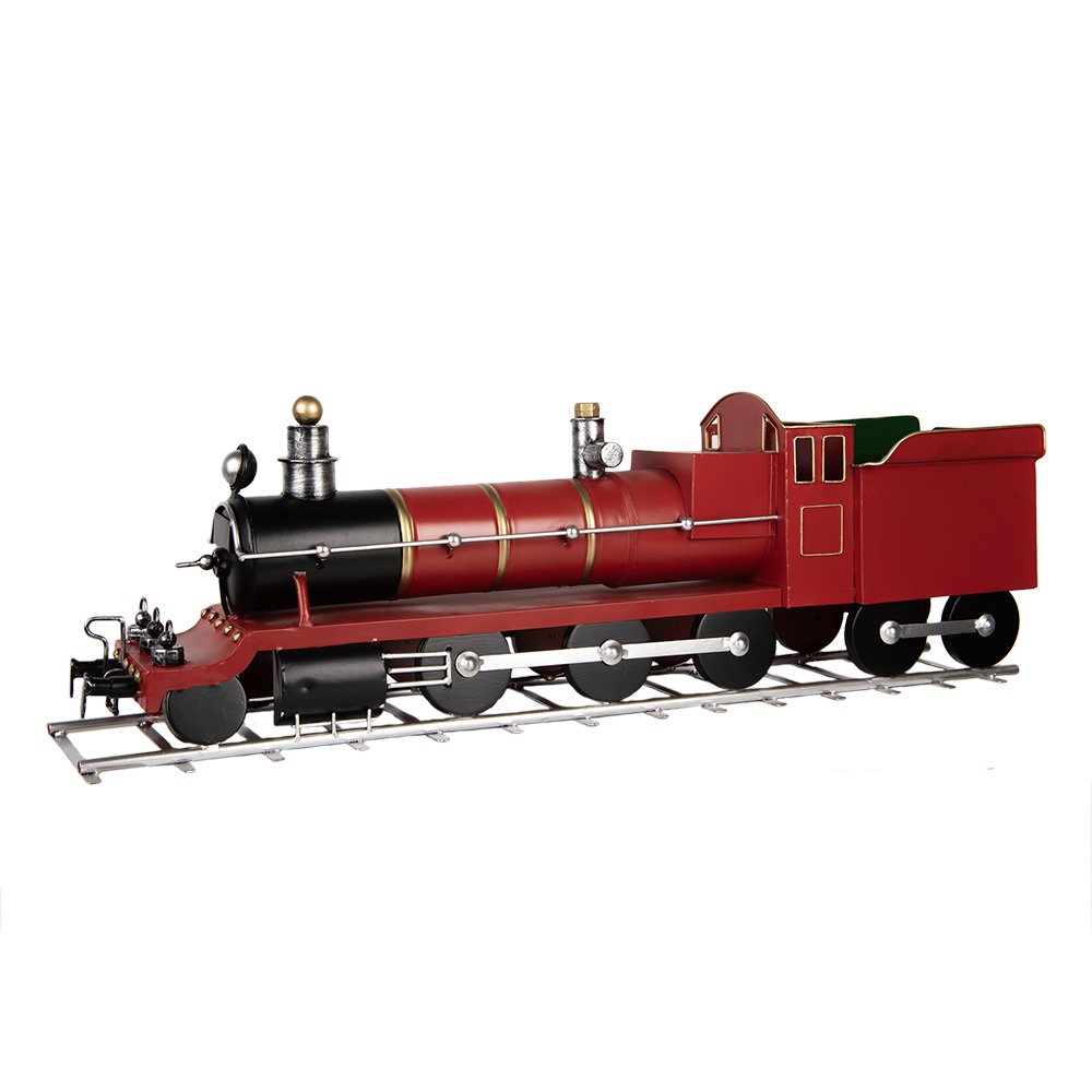 Decoratie Beeld Trein 86x18x27 cm Rood Metaal
