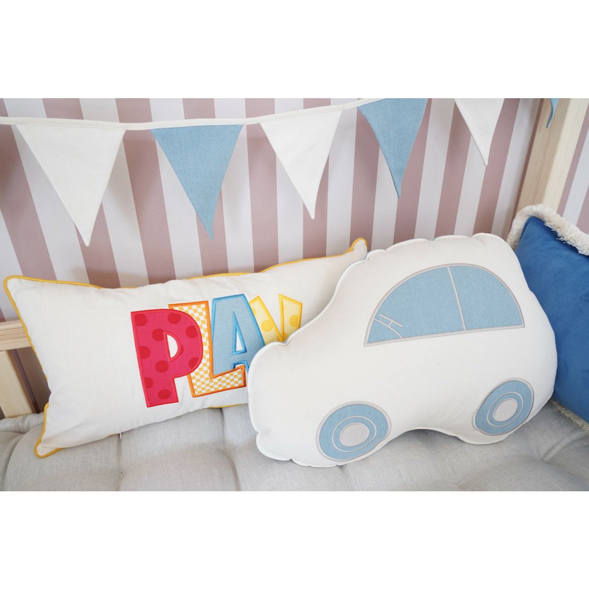 Decorative car cushion "Jeans"