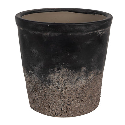 Bloempot Ø 12x11 cm grijs keramiek