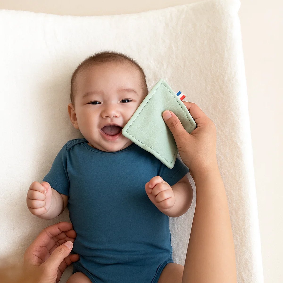 Reusable wipes made of organic cotton - green