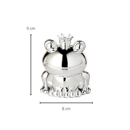 Spaarpot Frog King edel verzilverd 9 cm