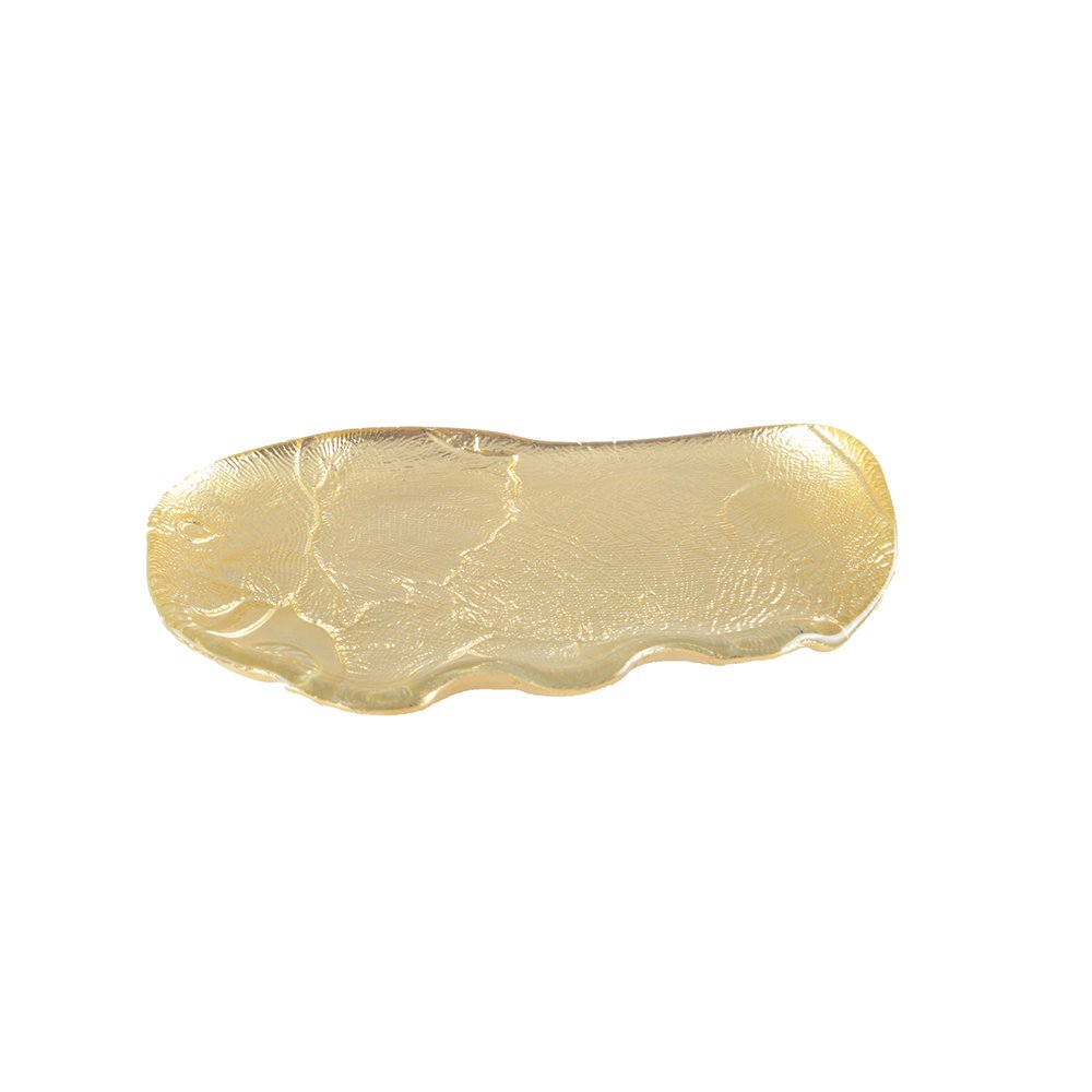 Glazen beker olifant motief goud 15x22x2 cm