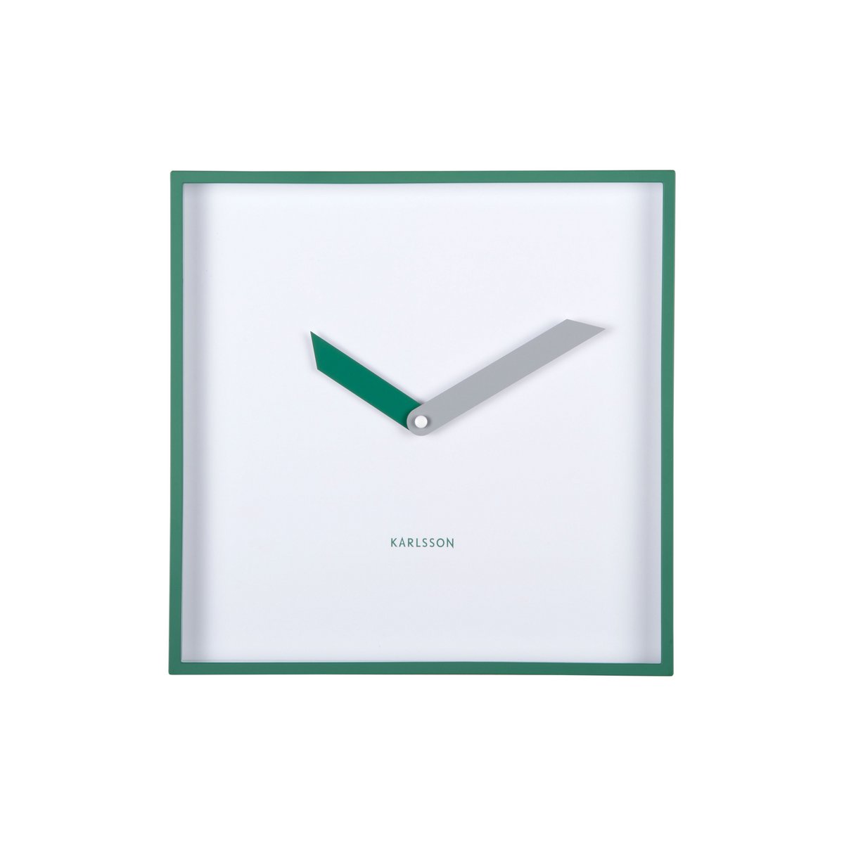 Wandklok 28 cm vierkant groen plastic