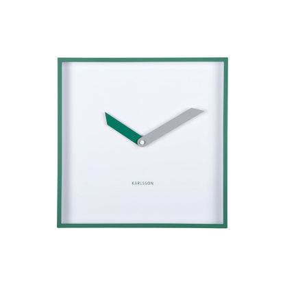 Wandklok 28 cm vierkant groen plastic