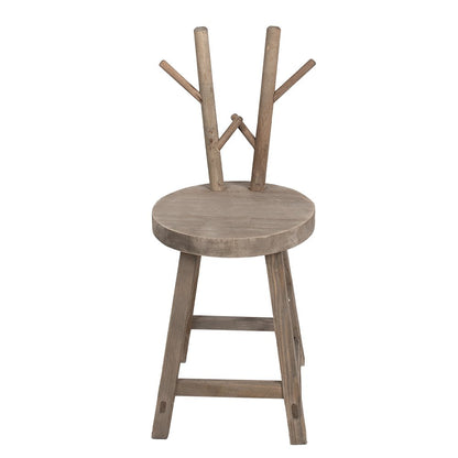 Plantentafel 30x30x70 cm Bruin Hout Gewei Kruk