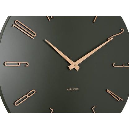 Wandklok 60 cm groen metaal