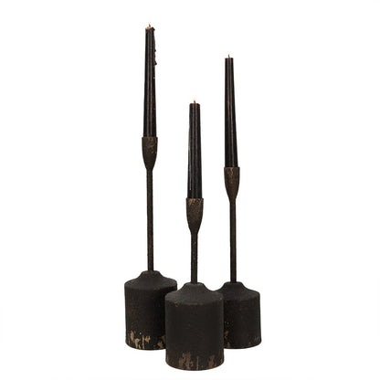 Kandelaar set 3 stuks 35/30/25 cm zwart ijzer