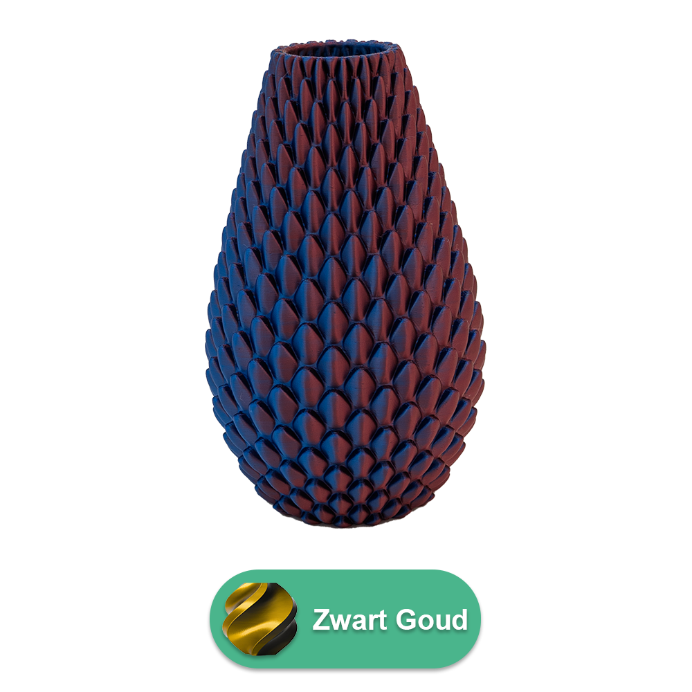 3D vaas PLA 20 cm groen/paars