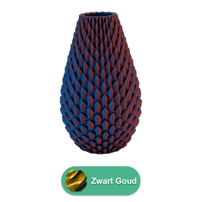 3D vaas PLA 20 cm groen/paars