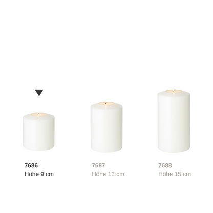 Cornelius Double Pine permanent candle (height 9 cm, Ø 8 cm), white, heat resistant up to 90°
