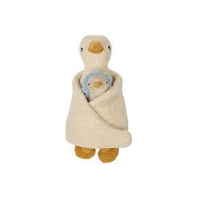 Knuffel moedereend met baby zacht terry-katoen
