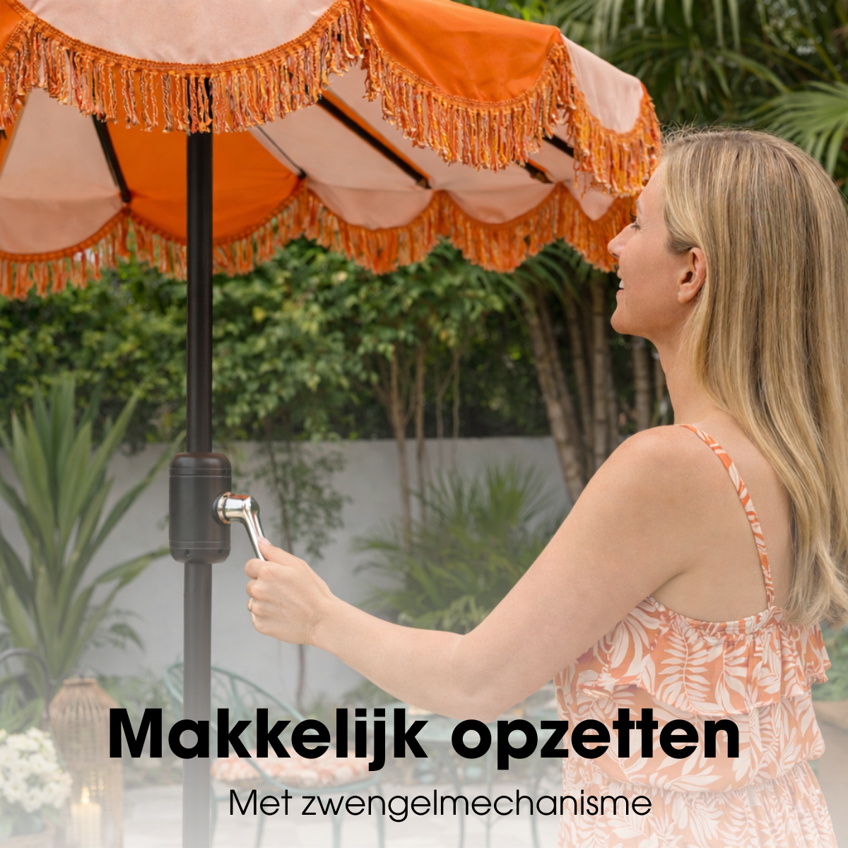 Parasol 235 cm oranje polyester