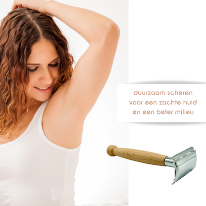 Scheerset bamboe met scheerolie