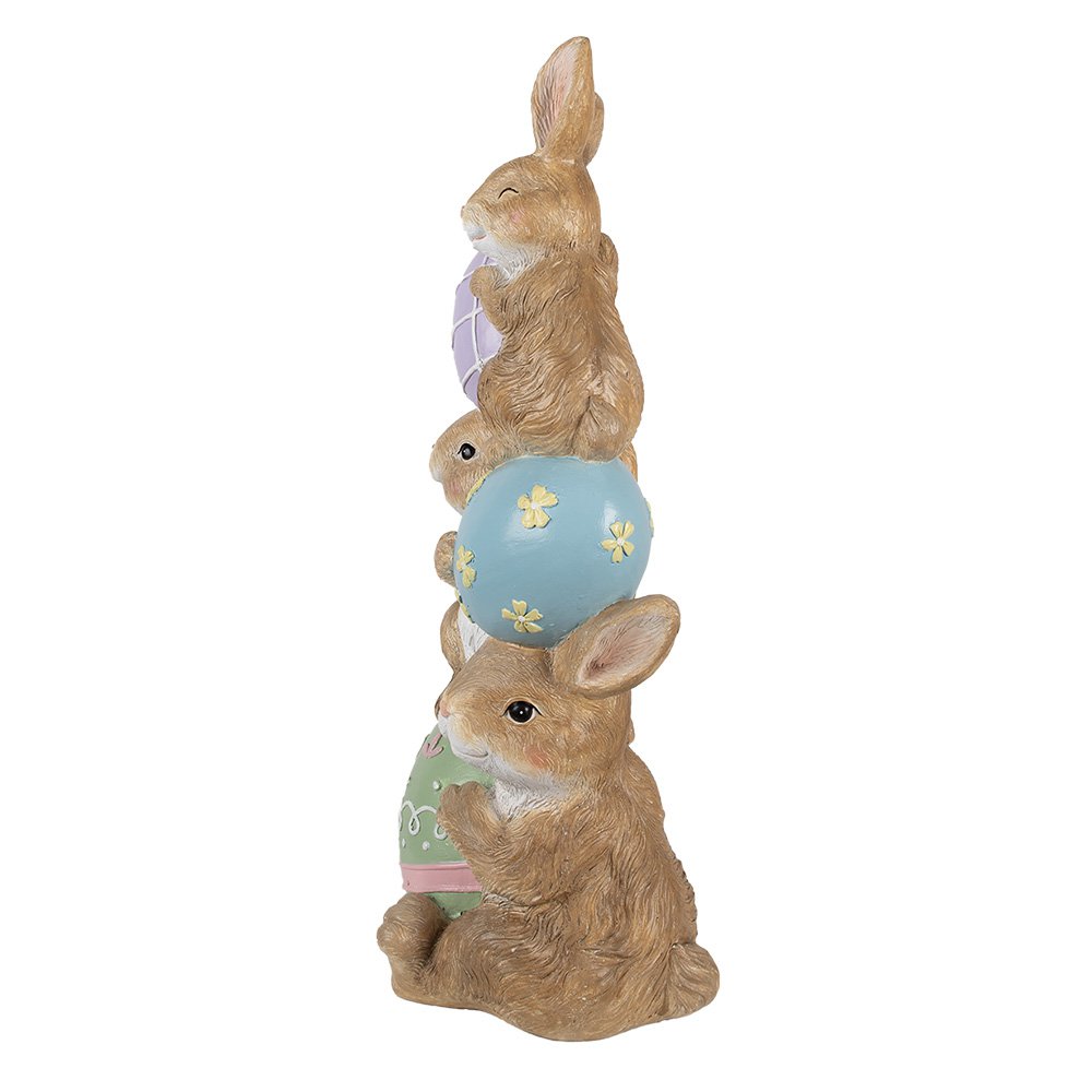 Decoratiebeeld konijn 31x25x72 cm bruin keramiek