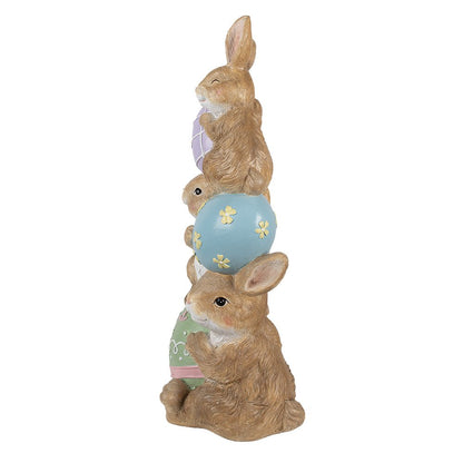 Decoratiebeeld konijn 31x25x72 cm bruin keramiek