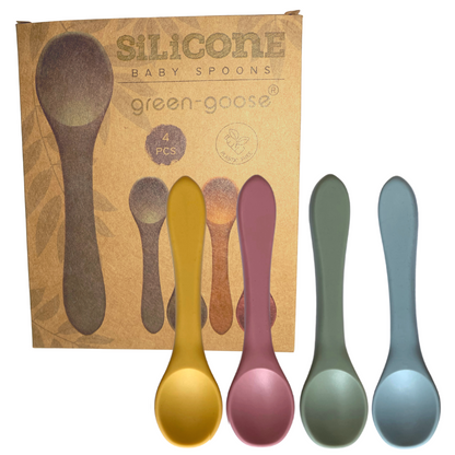 Babylepel set 4 stuks siliconen