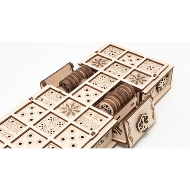 Bordspel Senet en Ur 34,5x14x6,1 cm berkenmultiplex