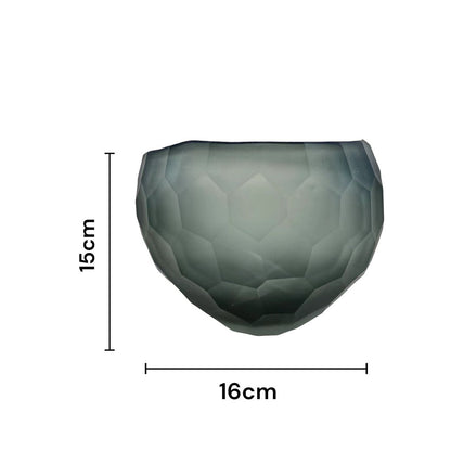 Kom 15 cm grijs glas