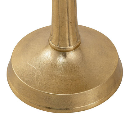 Bijzettafel Metaal Rond Aluminium Met Middenvoet Goud 44x53