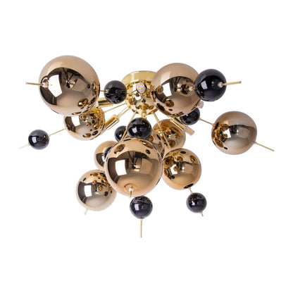 Plafondlamp Explosie Goud Met Glasballen Ø57 Cm G9 Versies