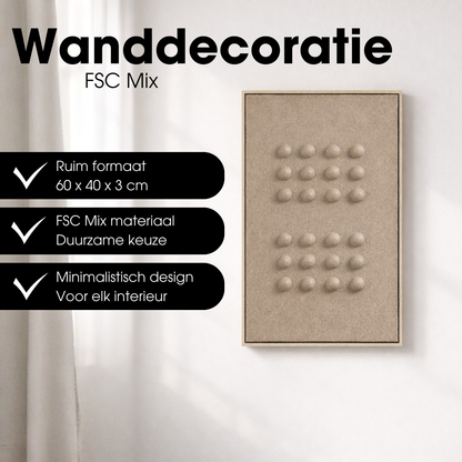 Wanddecoratie 60x40x3 cm donkerbruin plastic