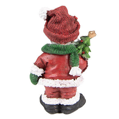 Dog Figurine 15 cm Red Green Plastic Christmas Decoration