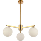 Hanglamp Stella 3-licht messing satijn wit