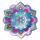 Windspinner RVS Ø 30 cm mandala lotus blauw